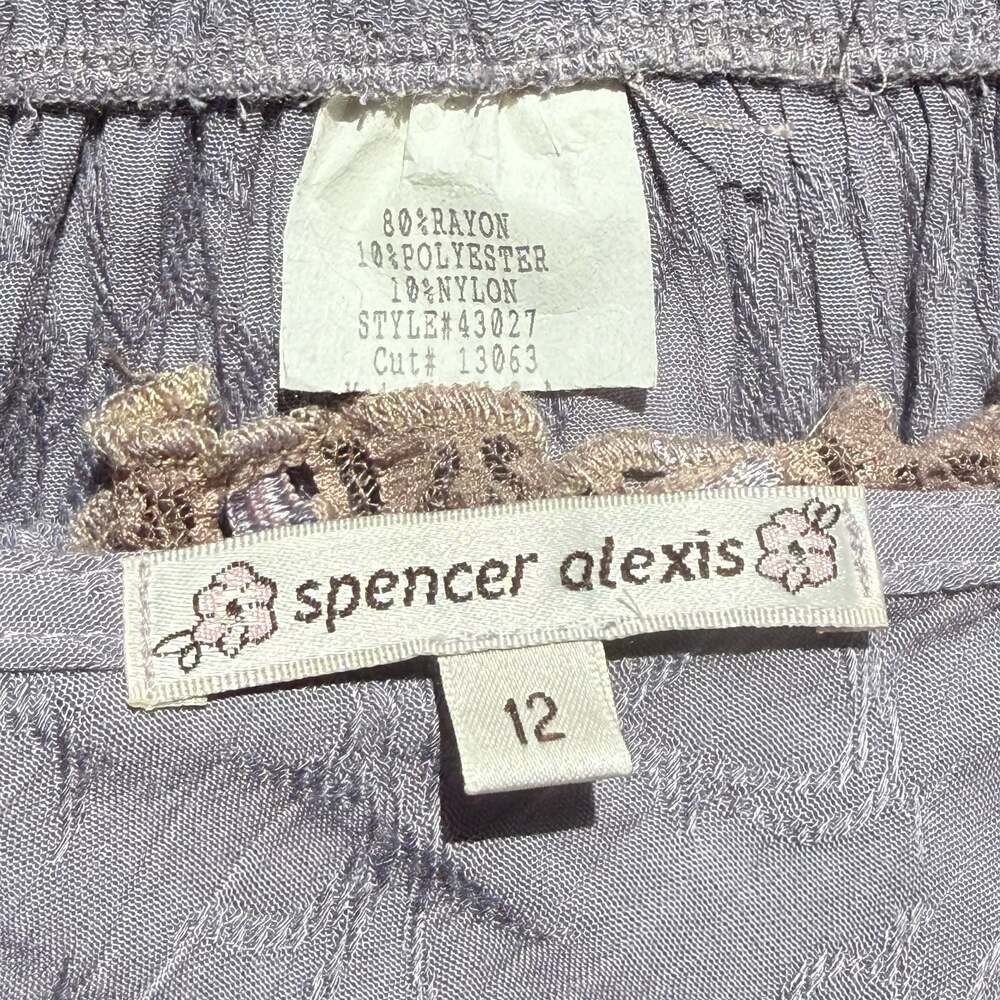 Vintage Spencer Alexis Floral Lace Purple Patchwork 2 Piece Set - Picture 2 of 8